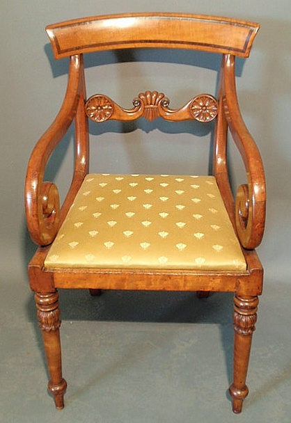 Maple klismos chair c.1810 with