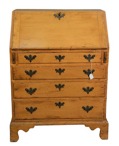 MAPLE SLANT FRONT DESK, PROBABLY