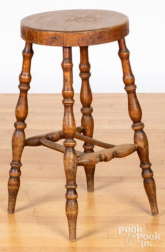 MAPLE STOOL, 19TH C.Maple stool,