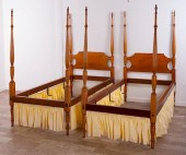 MAPLE TALL POST TWIN BEDS PAIR