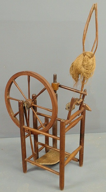 Maple upright spinning wheel