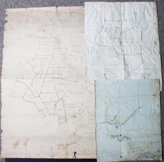 [Maps] Three early hand-drawn plats