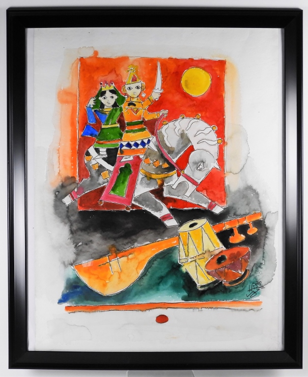 MAQBOOL FIDA HUSAIN FIGURAL WC