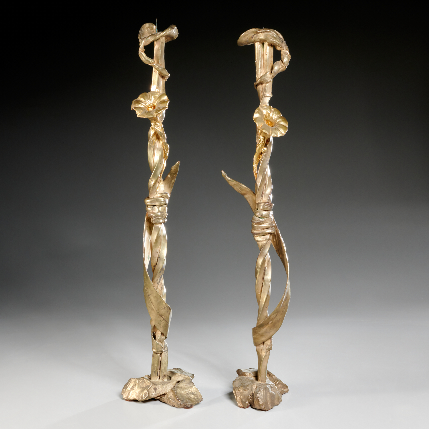MARA KARETSOS, PAIR TALL GILT