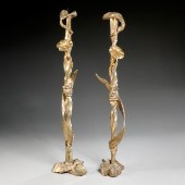 MARA KARETSOS, PAIR TALL GILT