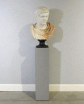 MARBLE & ALABASTER BUST OF CLA