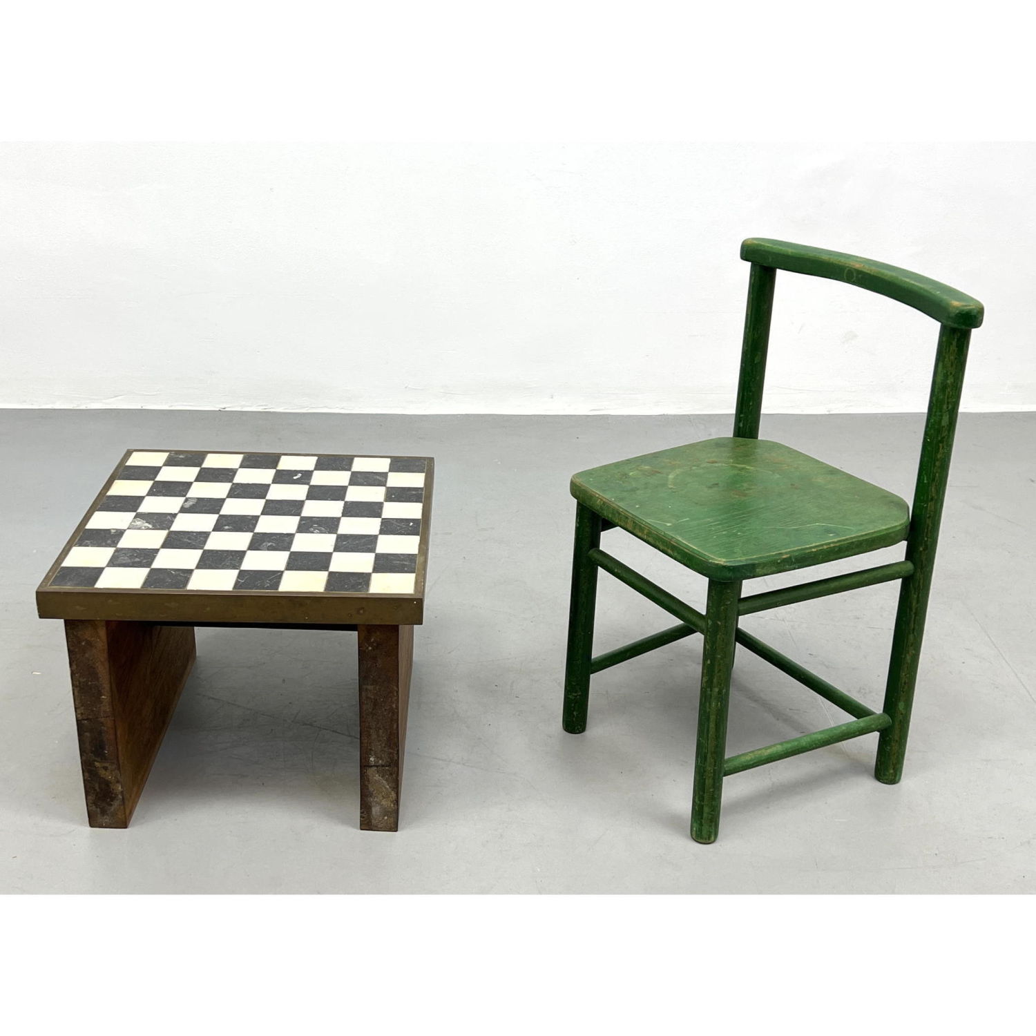 Marble and Brass checkered top