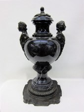 MARBLE AND BRONZE COVERED URN