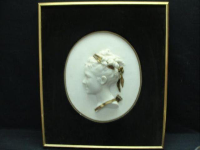 Marble and Bronze Plaque of a Young