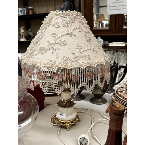 Marble and cast metal table lamp,