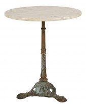 MARBLE AND IRON PUB TABLEMarbl