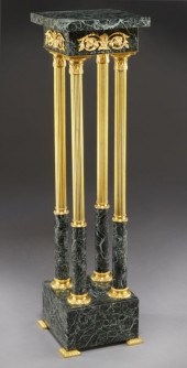 Marble and ormolu mounted pede