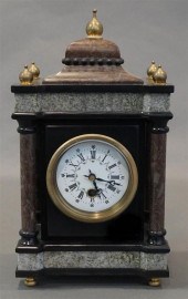 MARBLE AND SLATE MANTEL CLOCKM