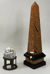 MARBLE BALL/STAND & FAUX MARBL