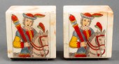 MARBLE BOOKENDS WITH MEDIEVAL