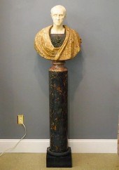 MARBLE & BRONZE BUST OF CAESAR