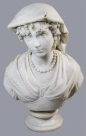 MARBLE BUST OF A NEAPOLITAN WO