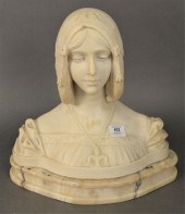 MARBLE BUST OF A WOMAN, WEARIN