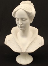 MARBLE BUST OF RESERVED YOUNG