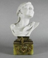 MARBLE BUST OF SMILING GIRL, M