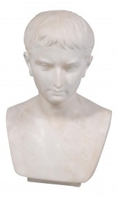 MARBLE BUST OF YOUNG CAESAR HE