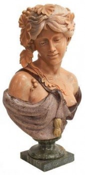 MARBLE BUST, SCULPTURE OF A WO