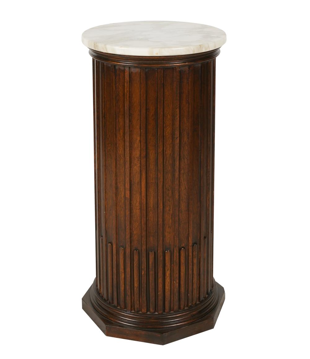 MARBLE & CARVED WOOD FLUTED