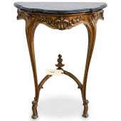 MARBLE DEMILUNE WALL TABLEDESC