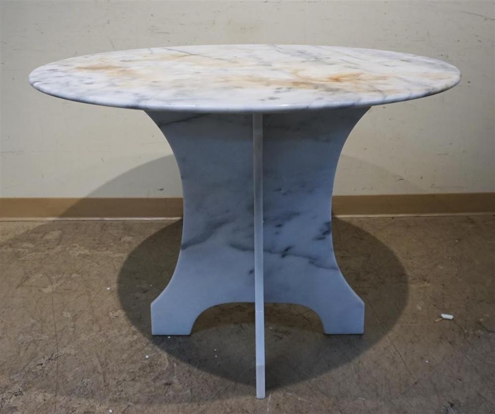 MARBLE DINETTE TABLE, D: 42 IN;
