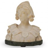 MARBLE FIGURAL BUST SCULPTURED
