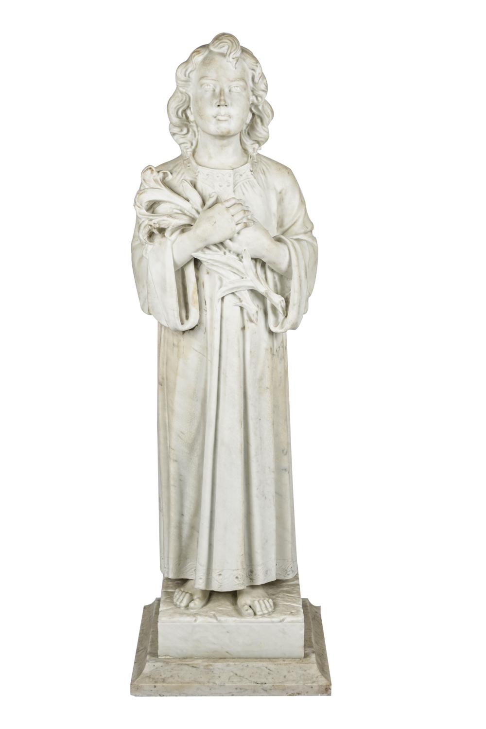 MARBLE FIGURE OF A STANDING