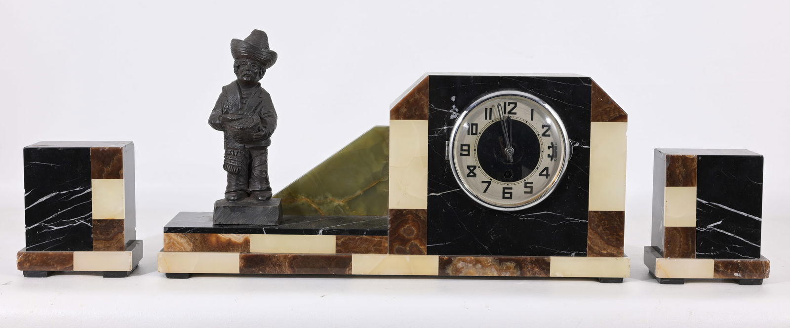 MARBLE GARNITURE CLOCK SETMarble