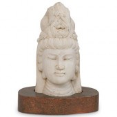 MARBLE GUAN YIN BUDDHA BUSTDES