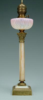 Marble lamp base, opalescent to