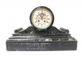 MARBLE MANTEL CLOCK, LATE 19TH