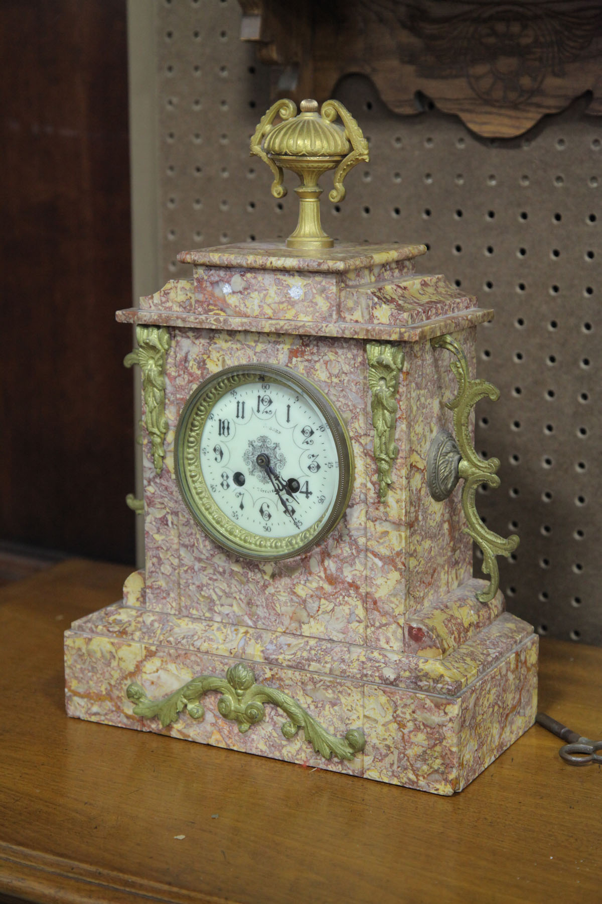 MARBLE MANTLE CLOCK.  France 