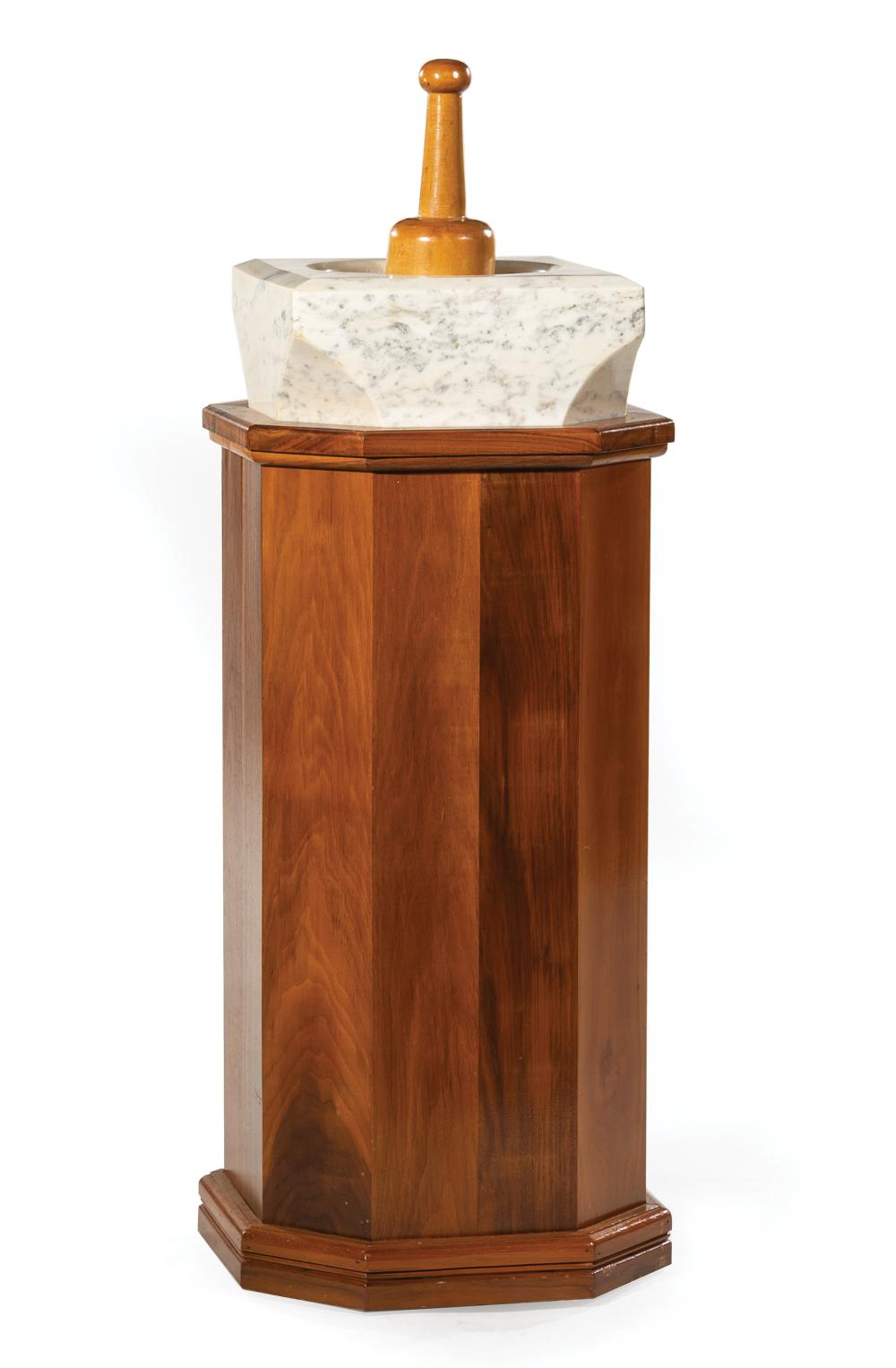 MARBLE MORTAR AND WOODEN