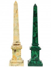 MARBLE OBELISK & MALACHITE OBE