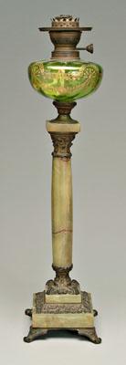 Marble oil lamp base, green