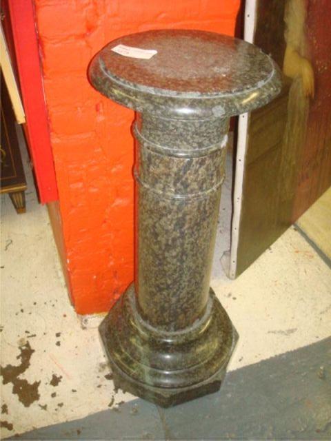 Marble Pedestal. Black and grey. As