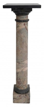 MARBLE PEDESTAL, C. 1900, BLAC