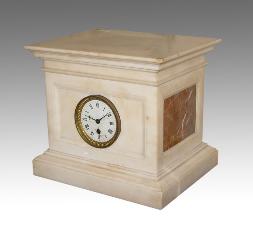 MARBLE PEDESTAL CLOCK: