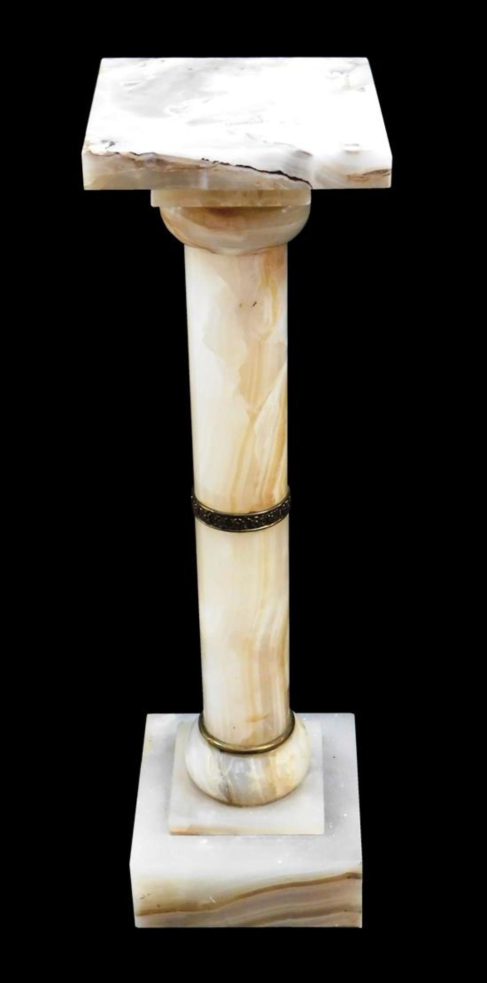 MARBLE PEDESTAL, SQUARE TOP OVER