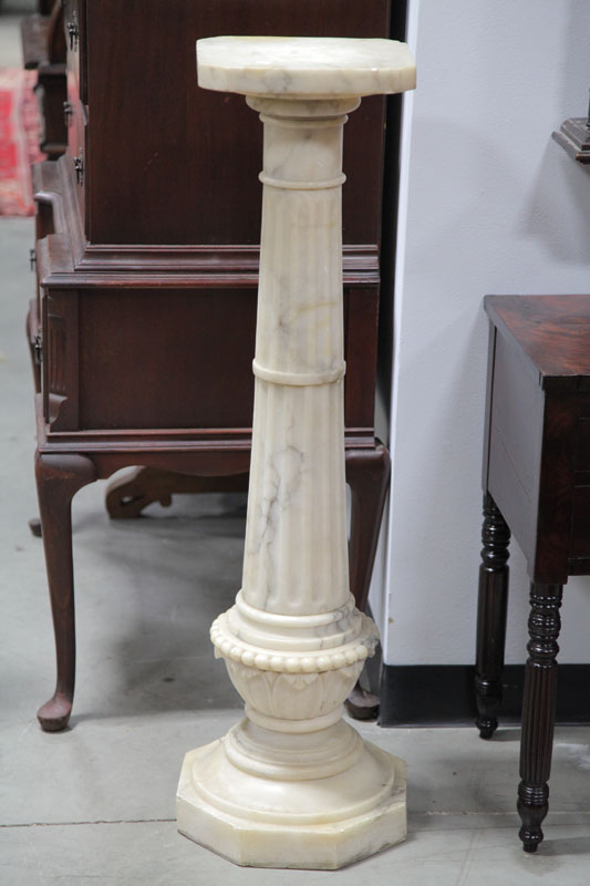 MARBLE PEDESTAL. Square top with