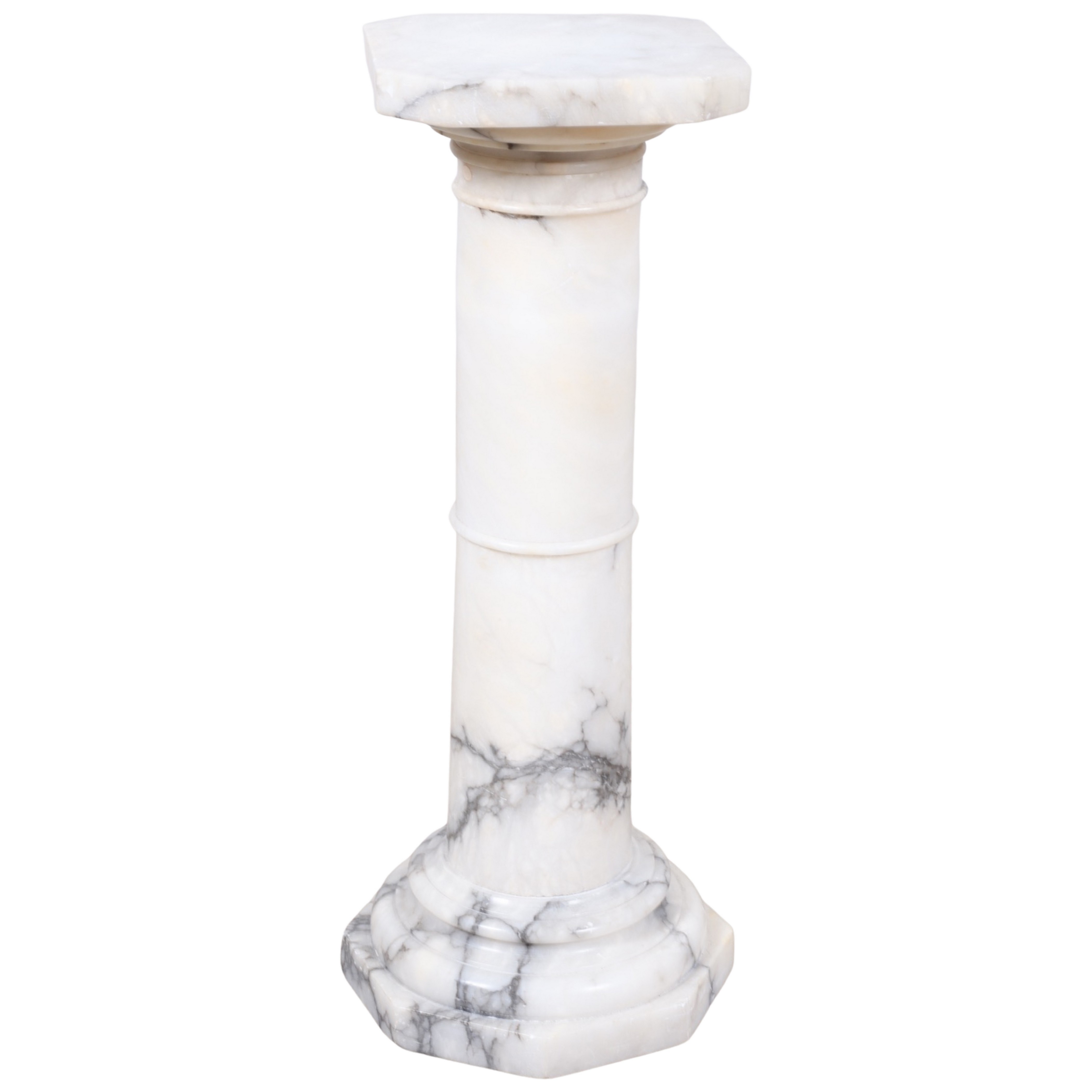 Marble pedestal, turned column,