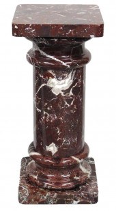 MARBLE PEDESTAL, VARIEGATED RE