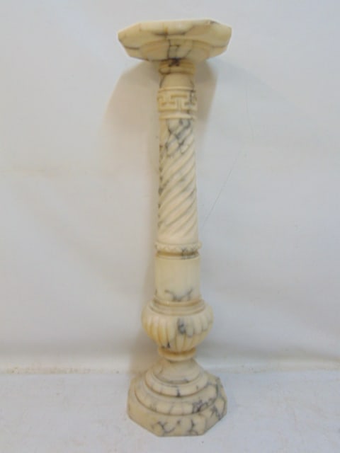 MARBLE PEDESTAL WITH SPIRAL COLUMN,