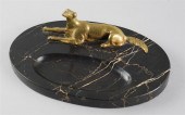 MARBLE PEN REST WITH GILT-BRON