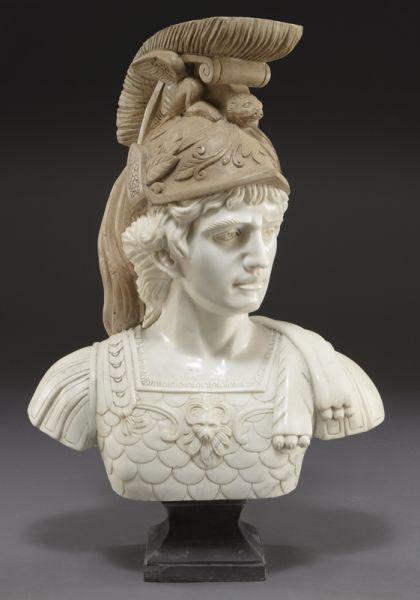 Marble portrait bust of Roman