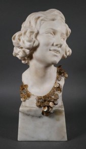 MARBLE PORTRAIT BUSTCarved mar